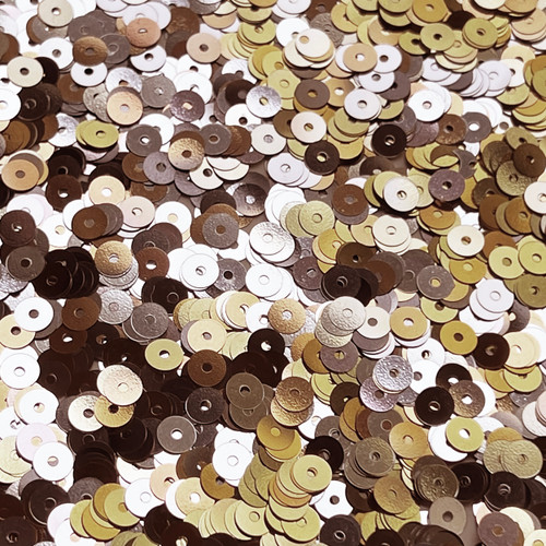 6mm Flat Sequins Gold Silver Shiny Metallic Duo Reversible