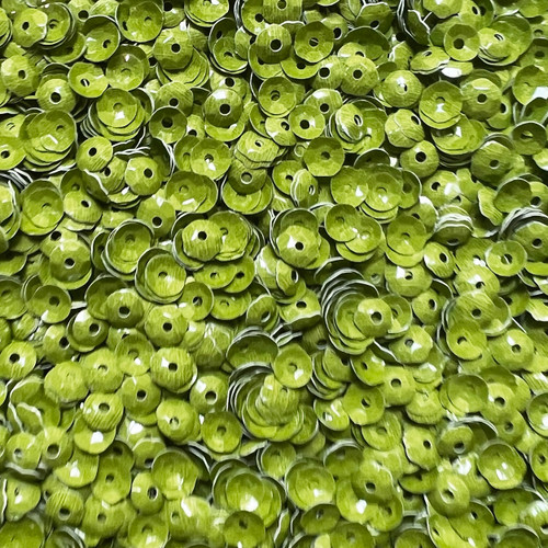 5mm Cup Sequins Lime Green Opaque Embossed Texture