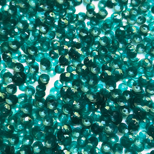 5mm Cup Sequins Teal Blue Green Metallic Embossed Texture