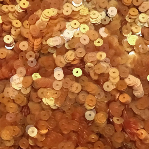 6mm Flat Sequins Amber Transparent Glossy Matte Duo Reversible