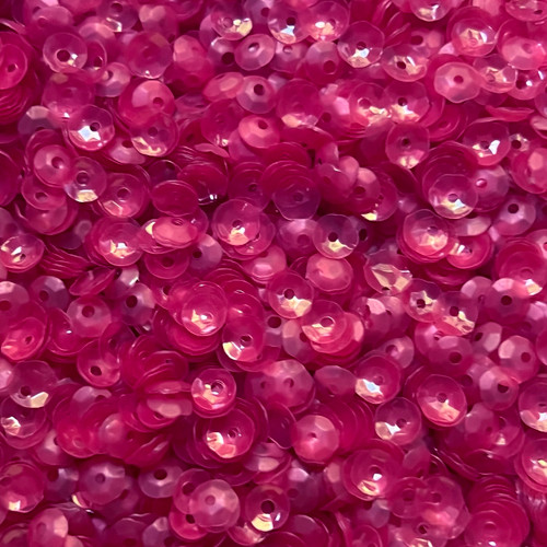 5mm Cup Sequins Dark Raspberry Pink Transparent Glossy Matte Duo Reversible