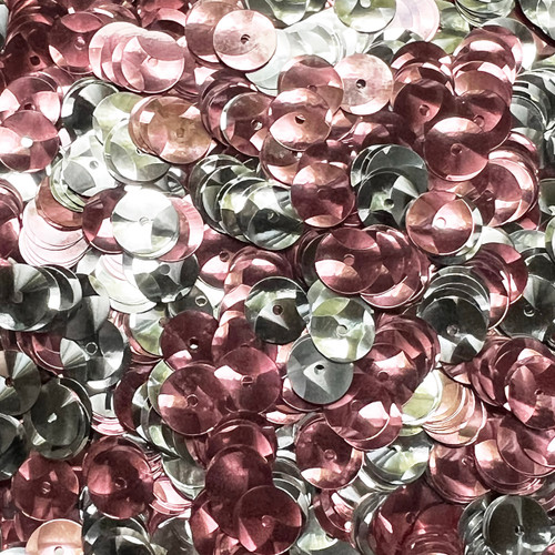10mm Sequins Pink Silver Metallic Bubble Duo