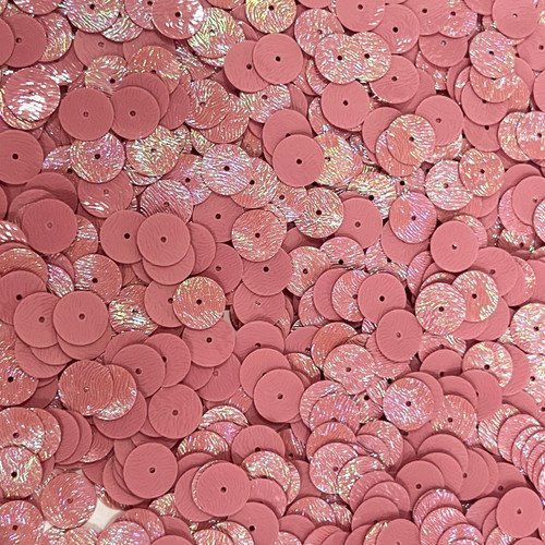 8mm Sequins Pink Rose Embossed Swirl Texture Iridescent