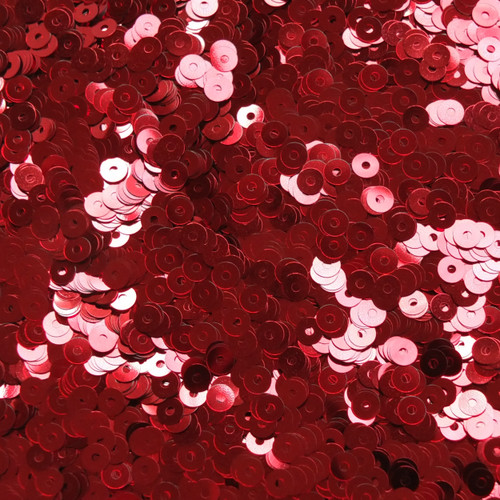 5mm Flat Sequins Red Shiny Metallic