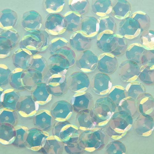 12mm Cup Sequins Crystal Ultra Shiny Rainbow Iris Cool Blue Hue