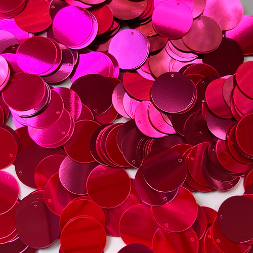 20mm Sequins Top Hole Hot Pink Metallic Fluorescent