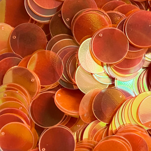 20mm Sequins Top Hole Orange Ultra Crystal Rainbow Iris Iridescent