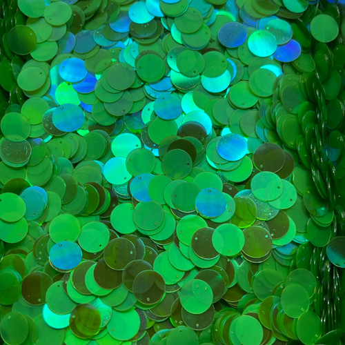 12mm Sequins Top Hole Lime Green Luster Iris Matte Glossy Duo