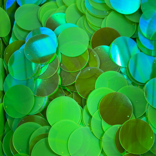24mm Sequins Top Hole Lime Green Luster Iris Matte Glossy Duo