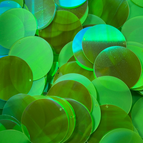 40mm Sequins Top Hole Lime Green Luster Iris Matte Glossy Duo