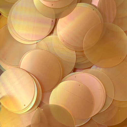 40mm Flat Sequins Peach Orange  Transparent Matte Frosted Rainbow