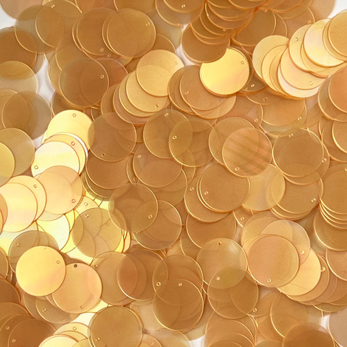15mm Flat Sequins Peach Orange  Transparent Matte Frosted Rainbow