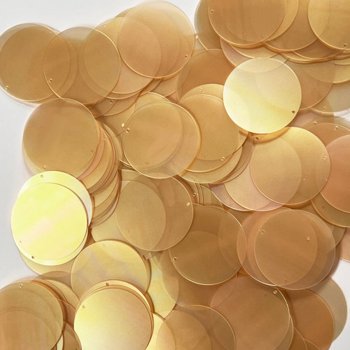 30mm Sequins Peach Orange Transparent Matte Frosted Rainbow Medium Hole