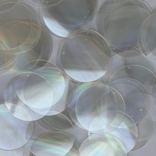 40mm Sequins Top Hole Crystal Laser Rainbow Reflective Medium Hole