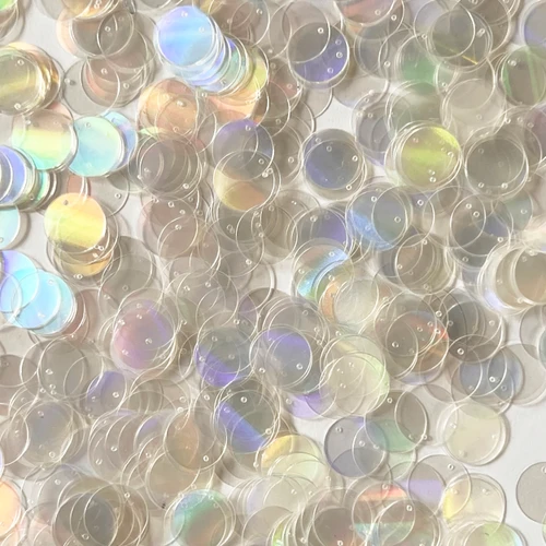 12mm Sequins Top Hole Crystal Laser Rainbow Reflective