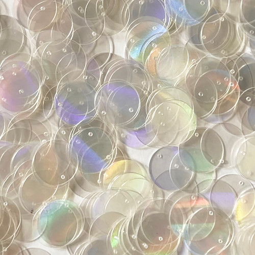 18mm Sequins Top Hole Crystal Laser Rainbow Reflective