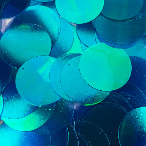 40mm Sequins Aqua Blue Crystal Rainbow Iris