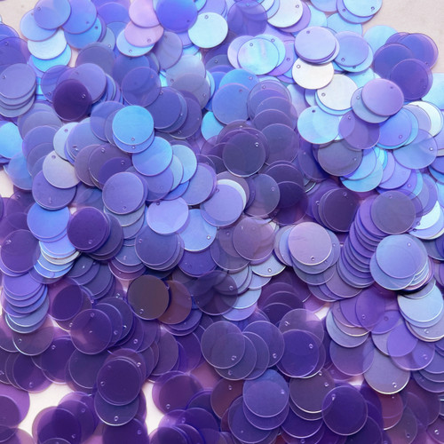 12mm Sequins Top Hole Amethyst Purple Transparent Matte Rainbow Frost