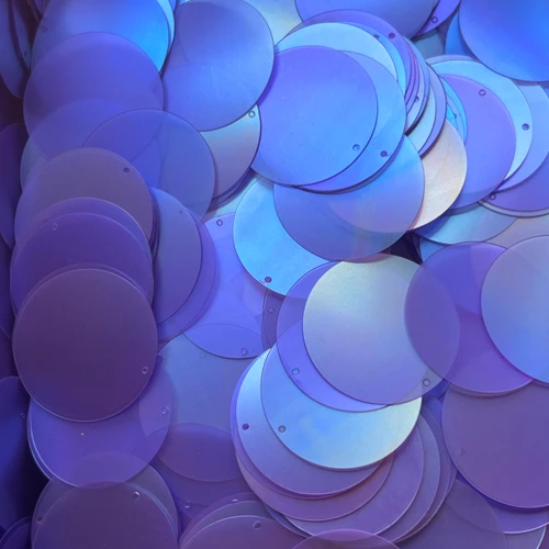 30mm Sequins Top Hole Amethyst Purple Transparent Matte Rainbow Frost