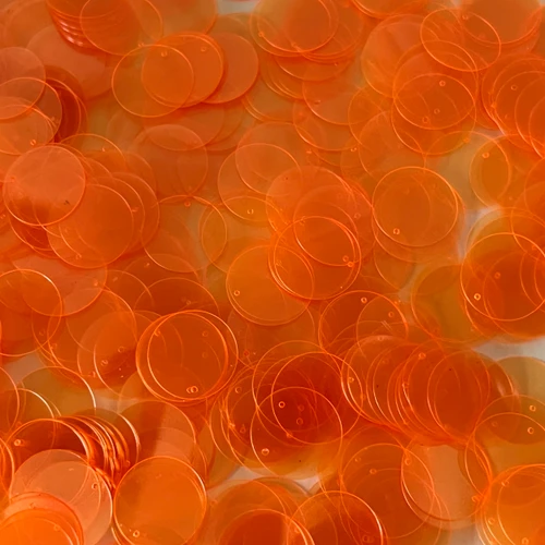 15mm Sequins Top Hole Bright Orange Fluorescent