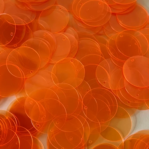 20mm Sequins Top Hole Bright Orange Fluorescent