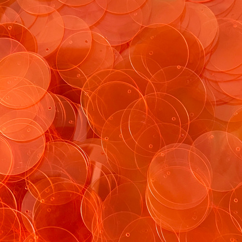 24mm Sequins Top Hole Bright Orange Fluorescent