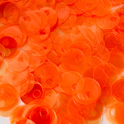 20mm Sequins Large Hole Bright Orange Fluorescent