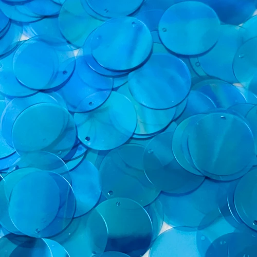 20mm Sequins Top Hole Dark Aqua Crystal Rainbow Iris