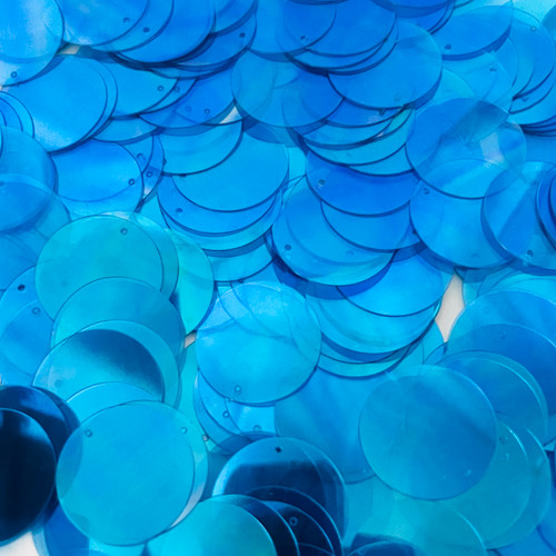 24mm Sequins Top Hole Dark Aqua Crystal Rainbow Iris