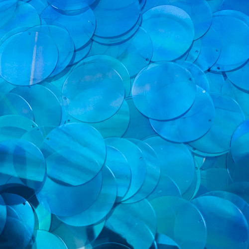 30mm Sequins Top Hole Dark Aqua Crystal Rainbow Iris