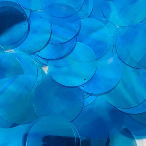 40mm Sequins Top Hole Dark Aqua Crystal Rainbow Iris