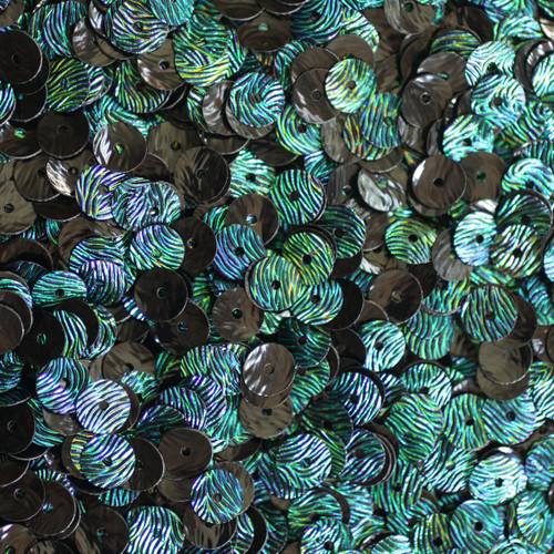 8mm Sequins Van Gogh Starry Night Peacock Embosssed Swirl Texture