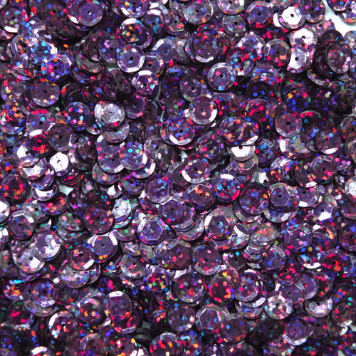 8mm Cup Sequins Dark Plum Purple Hologram Glitter Sparkle Metallic