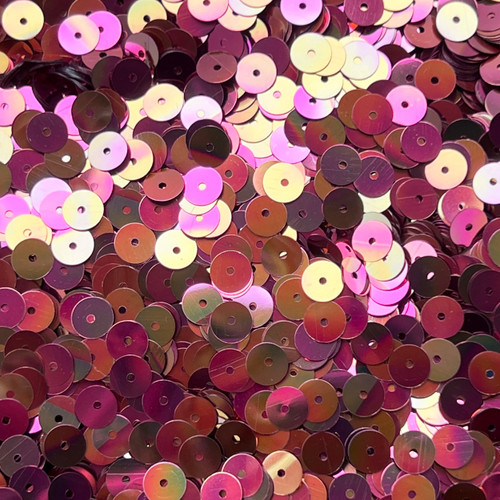 6mm Sequins Red Gold Rainbow Iris Shiny Metallic