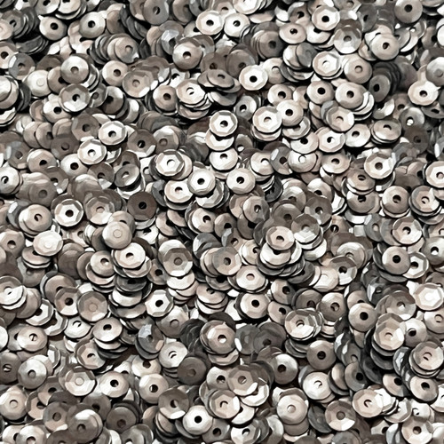 4mm Cup Sequins Silver Pearl