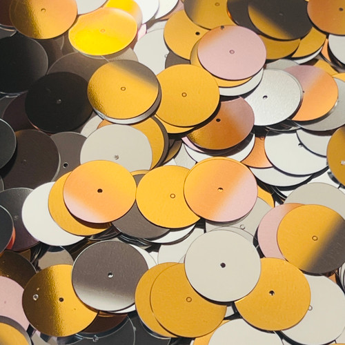 20mm Sequins Center Hole Gold Silver Bronze Metallic Ombre