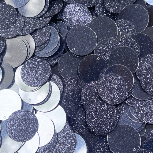 20mm Sequins Top Hole Midnight Blue Sparkle Glitter Texture