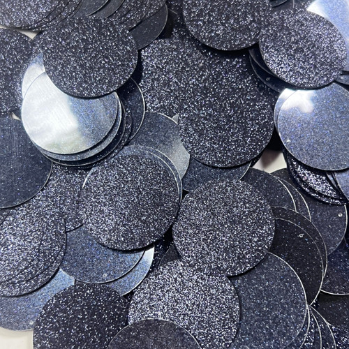 30mm Sequins Top Hole Midnight Blue Sparkle Glitter Texture