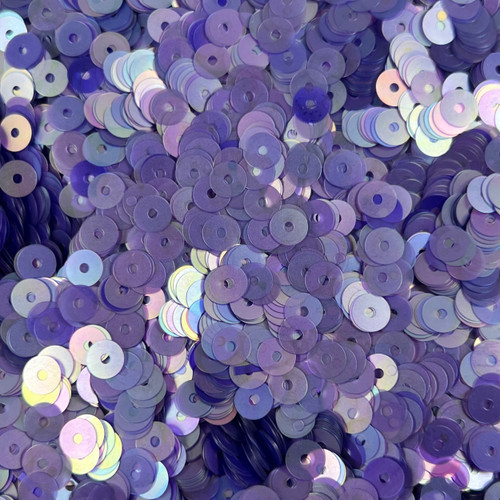 6mm Sequins Lavender Purple Transparent Matte Rainbow Frost