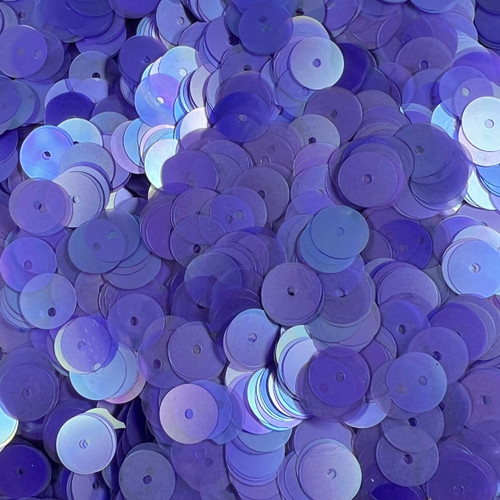 10mm Sequins Lavender Purple Transparent Matte Rainbow Frost