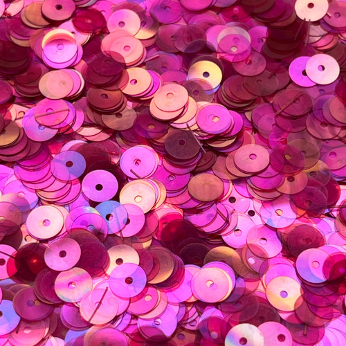 8mm Sequins Raspberry Ultra Crystal Rainbow Iris