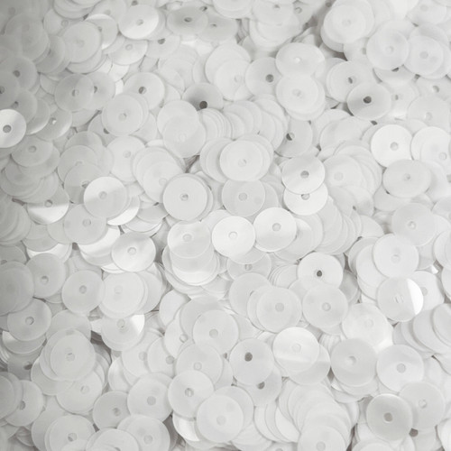 8mm Sequins Milky White Transparent Glossy Matte