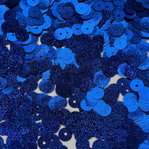 8mm Sequins Royal Blue Metallic Embossed Texture