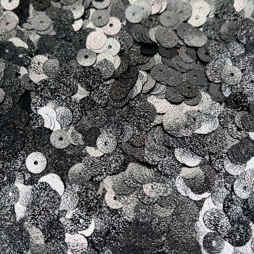5mm Sequins Hematite Gray Metallic Embossed Texture