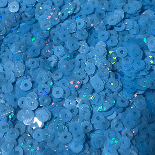 5mm Sequins Light Blue Transparent Hologram Glitter Sparkle