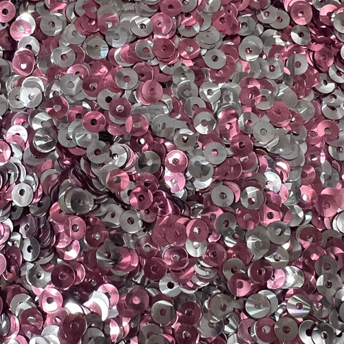 5mm Sequins Pink Silver Metallic Bubble Reversible