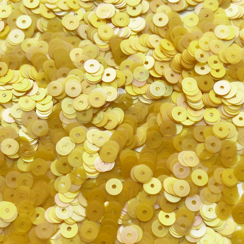 5mm Sequins Golden Yellow Transparent Matte Rainbow Frost