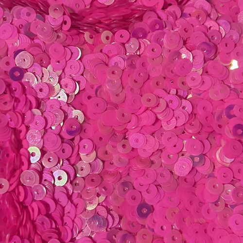 5mm Sequins Hot Pink Fluorescent Rainbow Iris Matte Duo