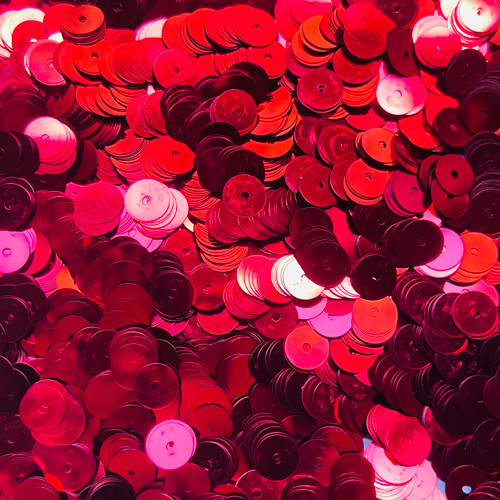 8mm Flat Sequins Cherry Wine Red Metallic Made in USA