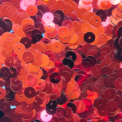 8mm Flat Sequins Deep Rich Orange Metallic Made in USA
